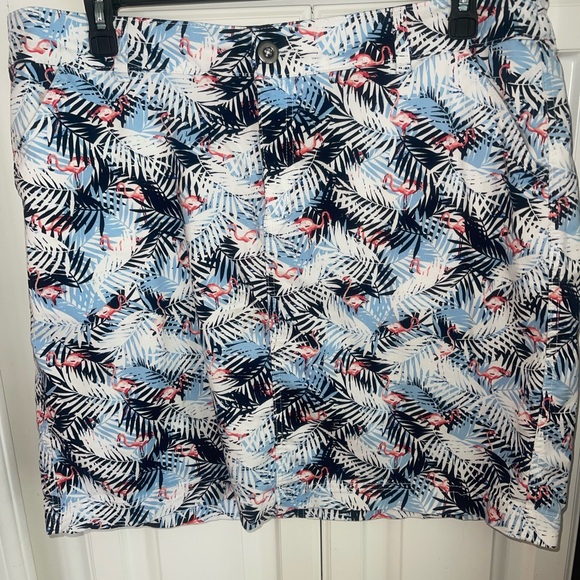 Christopher & Banks Tropical Skort‎ Plus Size 18W Blue Pink - Picture 1 of 5